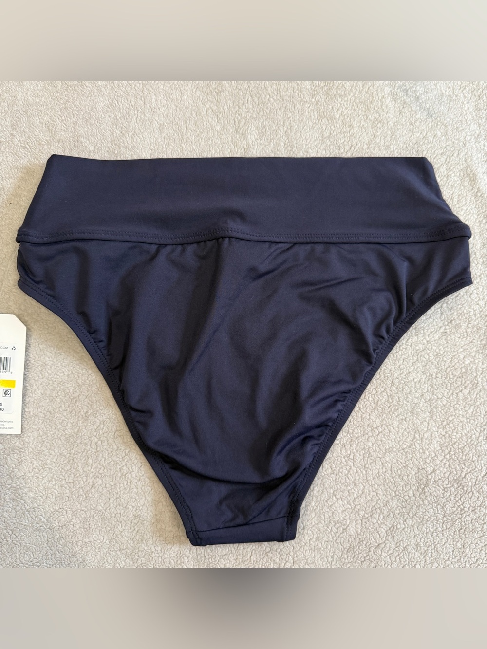 NWT Nautica Womens High Rise Bikini Bottom Swim Suit Size Medium Navy Blue - Picture 7 of 9